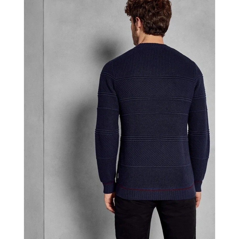 Ted Baker Latar Textured-Knit Crewneck Sweater